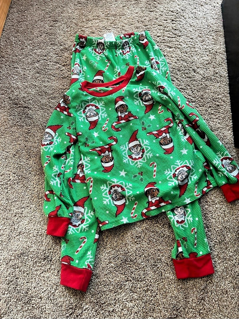 Elf On The Shelf Christmas Pajama Set Green & Red Girls 7/8